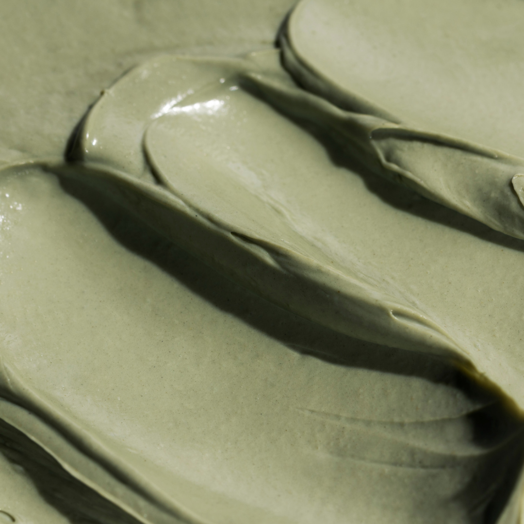 Close-up of green clay texture