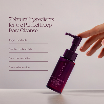 Dreamy Oil Cleanser benefits: targets breakouts, dissolves makeup fully, draws out impurities, calms inflammation