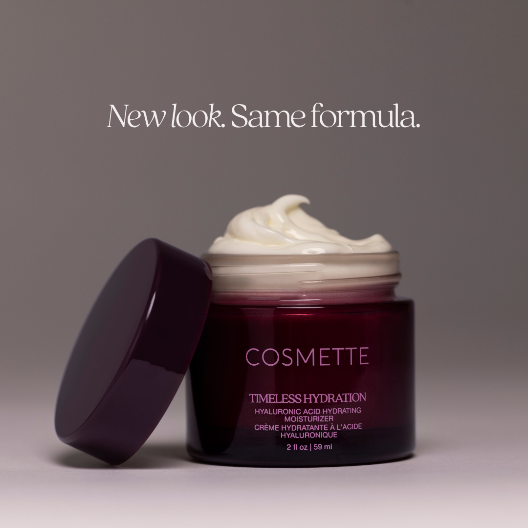 Timeless Hydration moisturizer product jar with moisturizer next to and inside the jar
